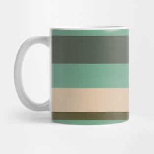 A lovely palette of Camo Green, Beige, Grey/Green, Oxley and Gunmetal stripes. Mug